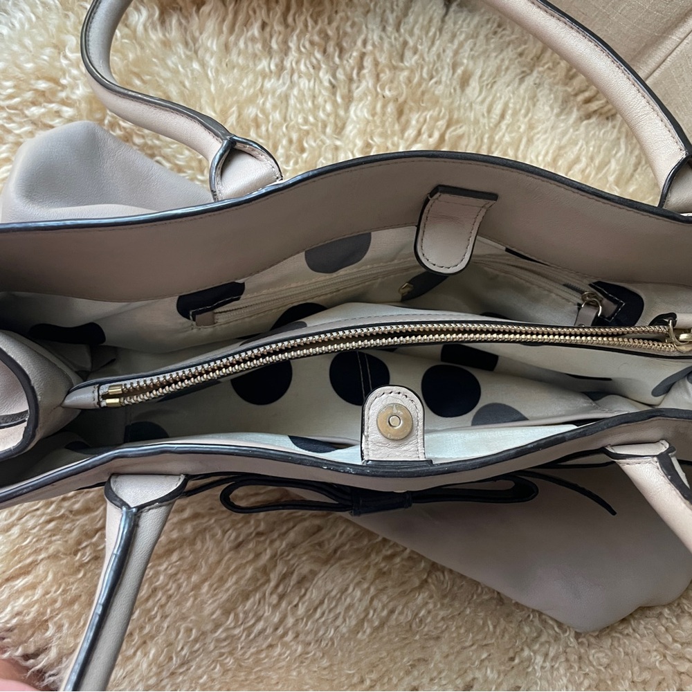 Kate Spade Beige and Black Leather Tote - Picture 3 of 4